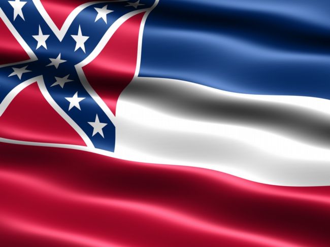 Vlajka státu Mississippi.