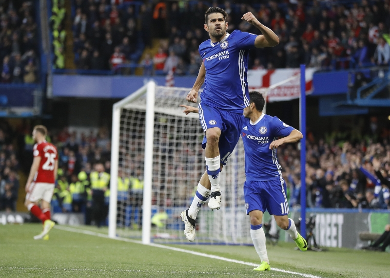 Diego Costa se raduje z gólu. Diego Costa se raduje z gólu.