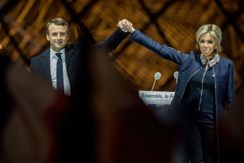 Emmanuel Macron se ženou Brigitte. Emmanuel Macron se ženou Brigitte.