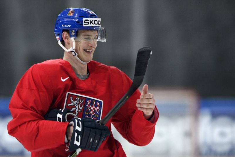 Dominik Kubalík na tréninku české reprezentace. Dominik Kubalík na tréninku české reprezentace.