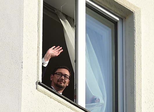 Mluvčí Hradu Jiří Ovčáček. Mluvčí Hradu Jiří Ovčáček.
