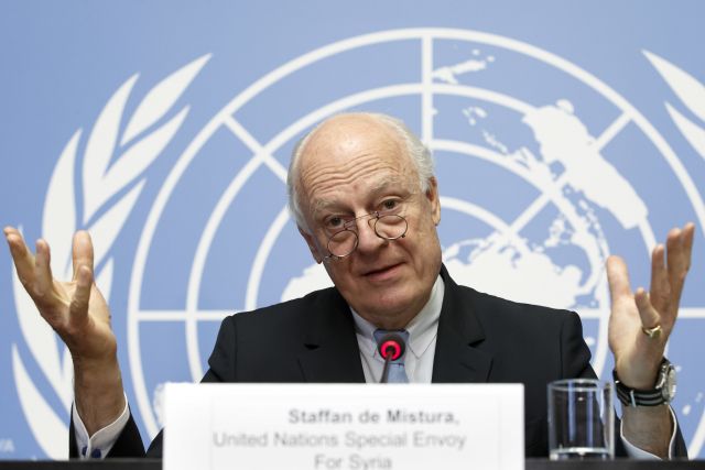 Zmocněnec OSN pro Sýrii Staffan de Mistura. Zmocněnec OSN pro Sýrii Staffan de Mistura.