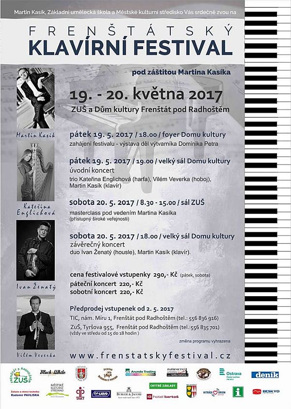 Frenštátský klavírní festival se uskuteční 19. a 20. května.