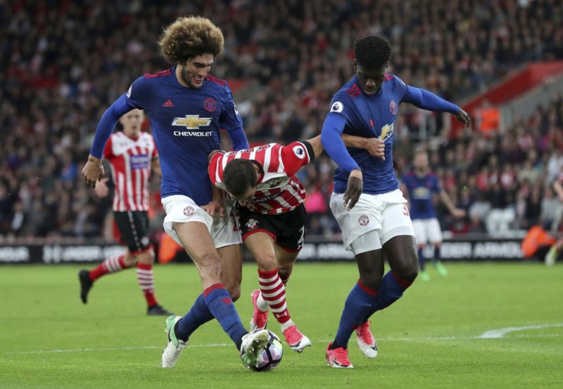 Manchester United v zápase Premier League proti Southamptonu.
