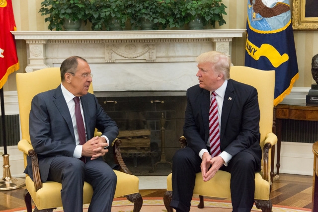Sergej Lavrov a Donald Trump.