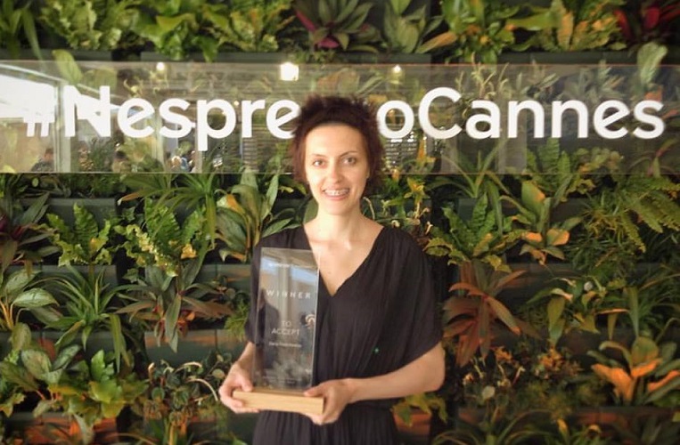 Daria Kashcheeva bezprostředně po výhře soutěže Nespresso Talents 2017.