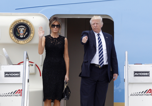 Americký prezident Donald Trump s první dámou Melanie Trumpovou.