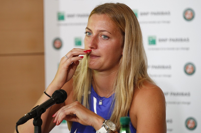 Tenistka Petra Kvitová na tiskové konferenci před turnajem French Open
