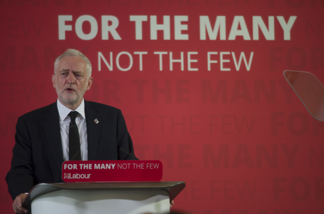 Proslov labouristy Jeremyho Corbyna v pátek 26.5.2017.