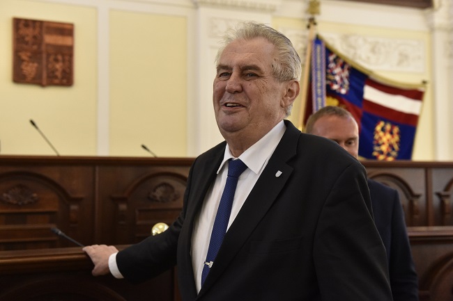 Prezident Miloš Zeman v krajském úřadě v Brně.