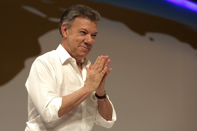 Kolumbijský prezident Juan Manuel Santos. Kolumbijský prezident Juan Manuel Santos.
