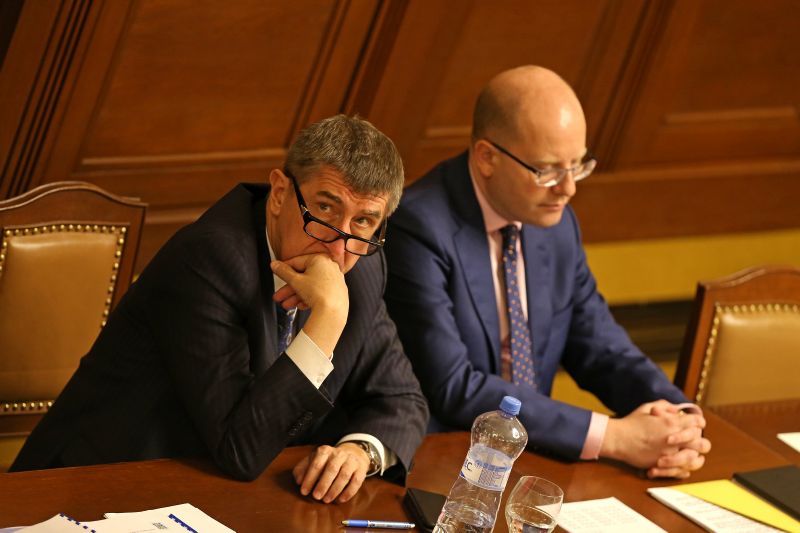 Andrej Babiš a Bohuslav Sobotka (vpravo).
