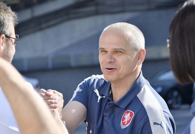 Trenér české fotbalové reprezentace do 21 let Vítězslav Lavička po výhře 5:0 nad Ázerbájdžánem Trenér české fotbalové reprezentace do 21 let Vítězslav Lavička po výhře 5:0 nad Ázerbájdžánem