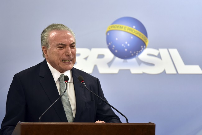 Brazilský prezident Michel Temer. Brazilský prezident Michel Temer.