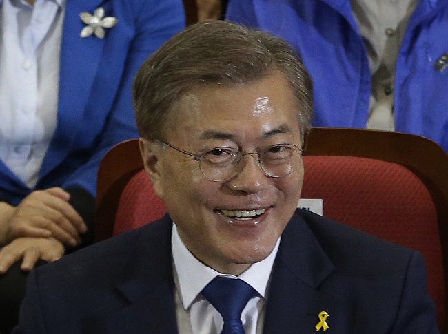 Jihokorejský prezident Mun Če-in. Jihokorejský prezident Mun Če-in.