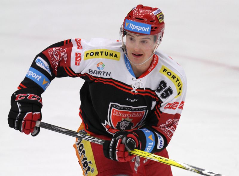 Útočník extraligového Hradce Rudolf Červený.