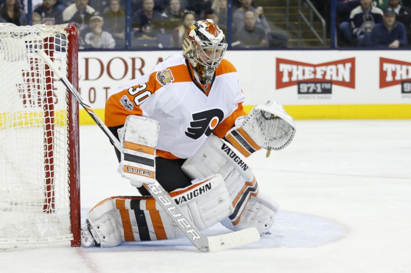 Český brankář Philadeplhie Flyers Michal Neuvirth. Český brankář Philadeplhie Flyers Michal Neuvirth.