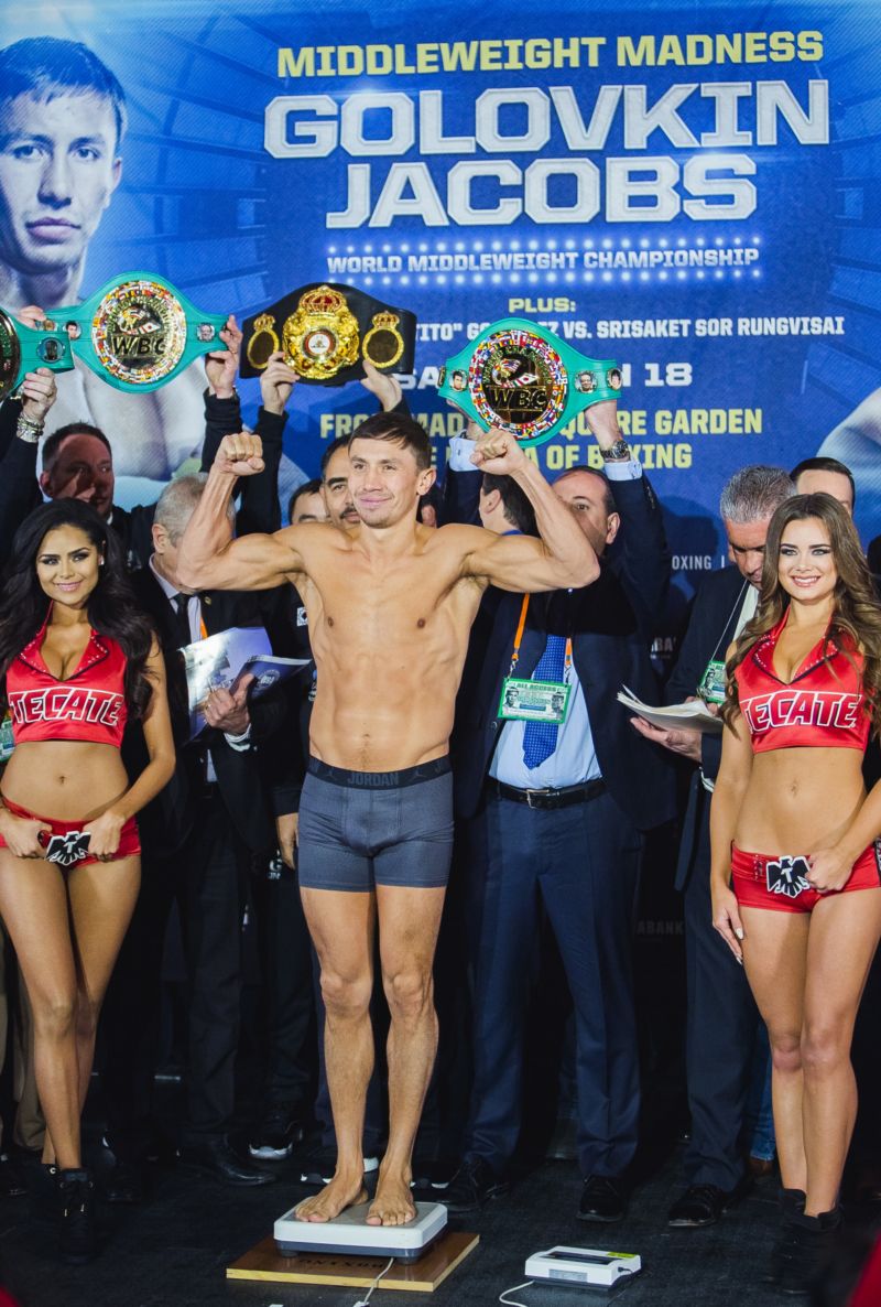 Kazachstánský boxer Gennadij Golovkin. Kazachstánský boxer Gennadij Golovkin.