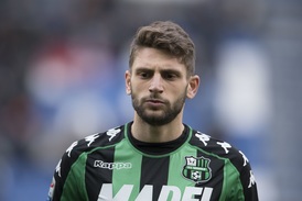 Italský útočník Domenico Berardi v dresu klubu Sassuoly