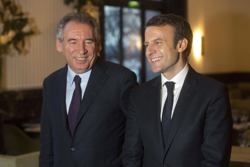 Francois Bayrou, Emmanuel Macron.