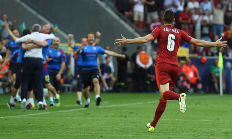 Krásný gól v italské sítí slaví Michal Lüftner. 
