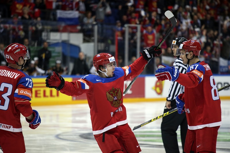 Panarin v dresu ruské reprezentace.