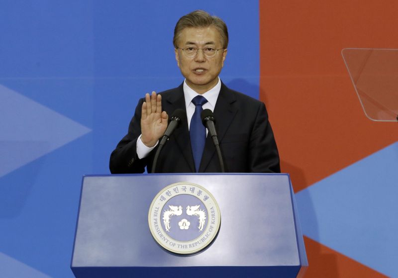 Jihokorejský prezident Mun Če-in.