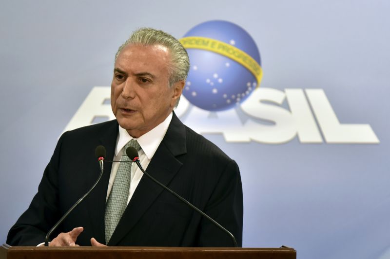 Brazilský prezident Michel Temer. Brazilský prezident Michel Temer.