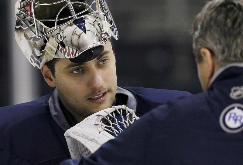Hokejový brankář Ondřej Pavelec. Hokejový brankář Ondřej Pavelec.