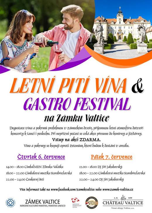 Na valtickém zámku proběhne letní gastro festival spojený s vinařskými slavnostmi.