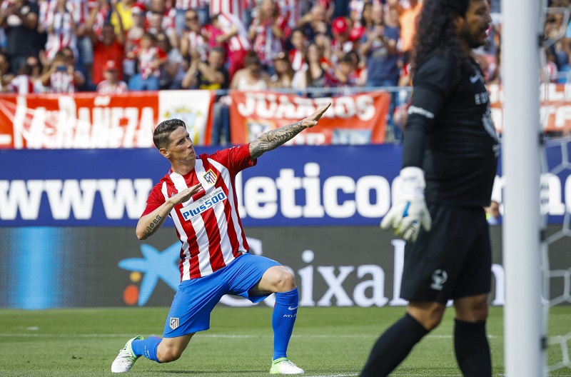 Španělský útočník Fernando Torres v dresu Atlético Madrid