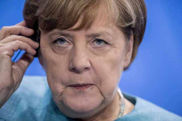 Německá kancléřka Angela Merkelová na tiskové konferenci před summitem.
