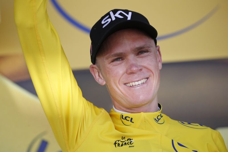 Průběžný lídr závodu a největší favorit Chris Froome.