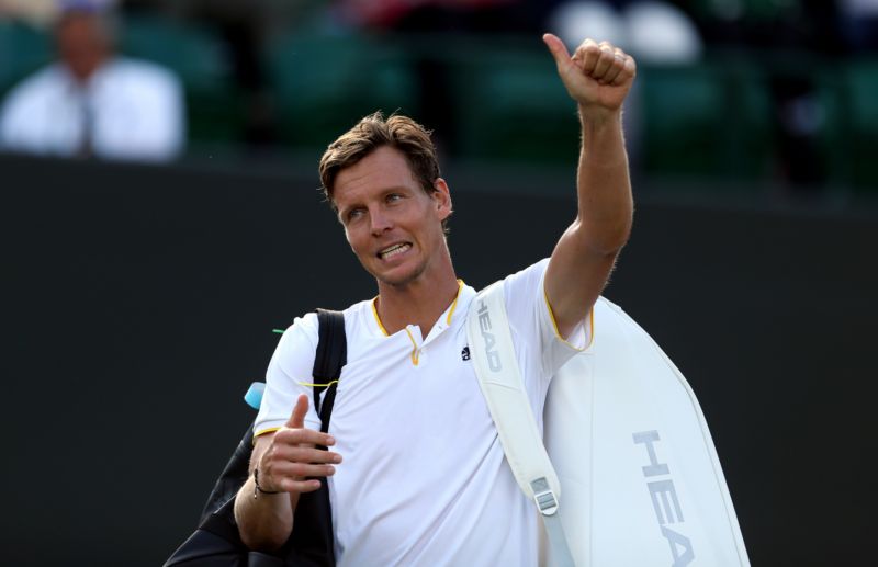 Český tenista Tomáš Berdych po vítězném duelu s Dominikem Thiemem.