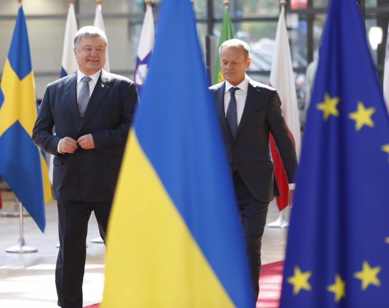 Petro Porošenko a Donald Tusk.