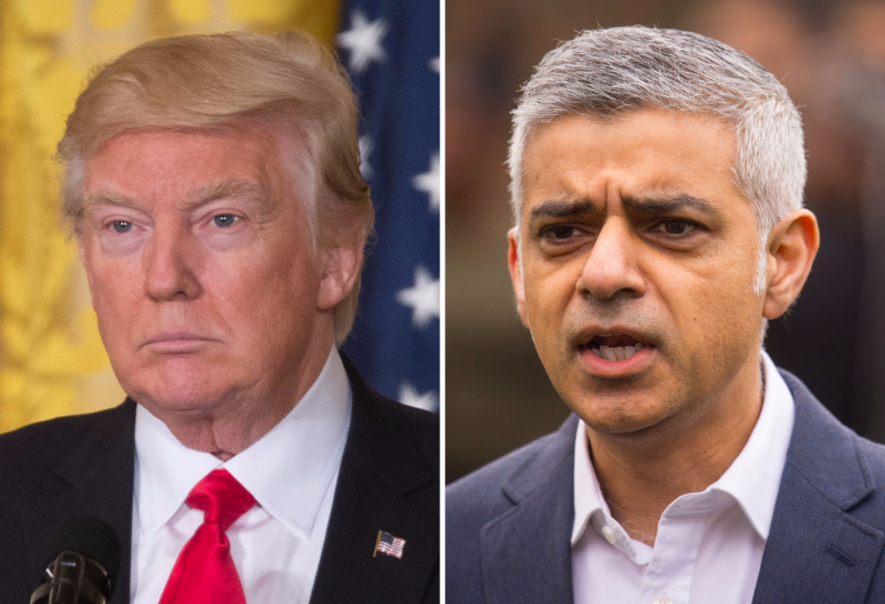 Donald Trump a Sadiq Khan.