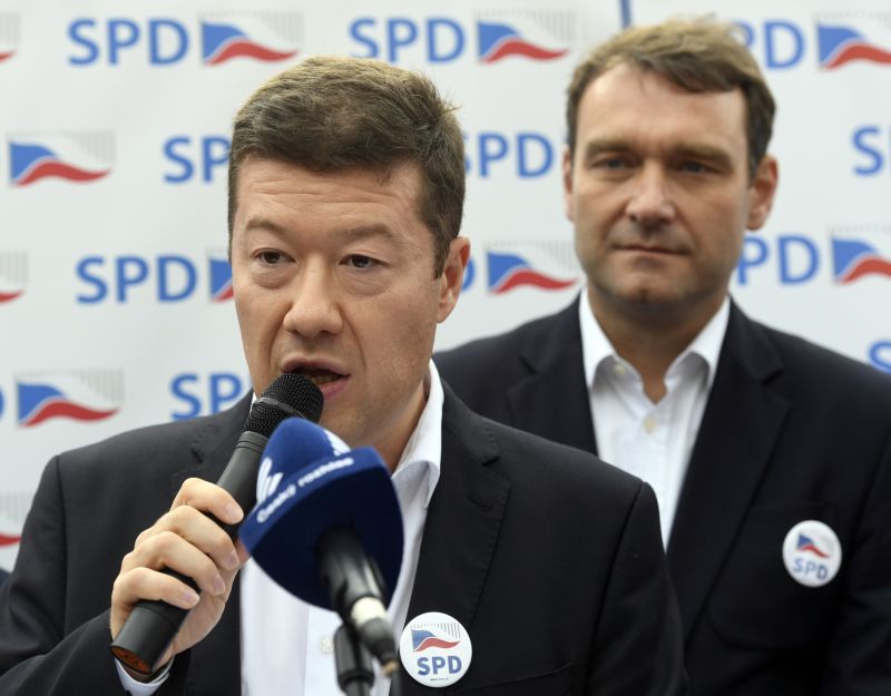 Lídr hnutí Svoboda a přímá demokracie Tomio Okamura.