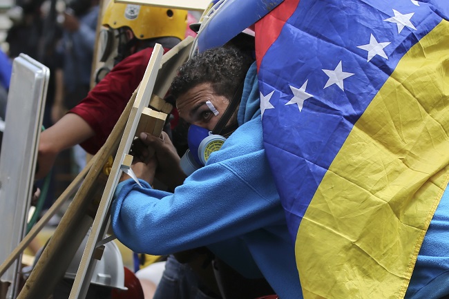 Protesty ve Venezuele.