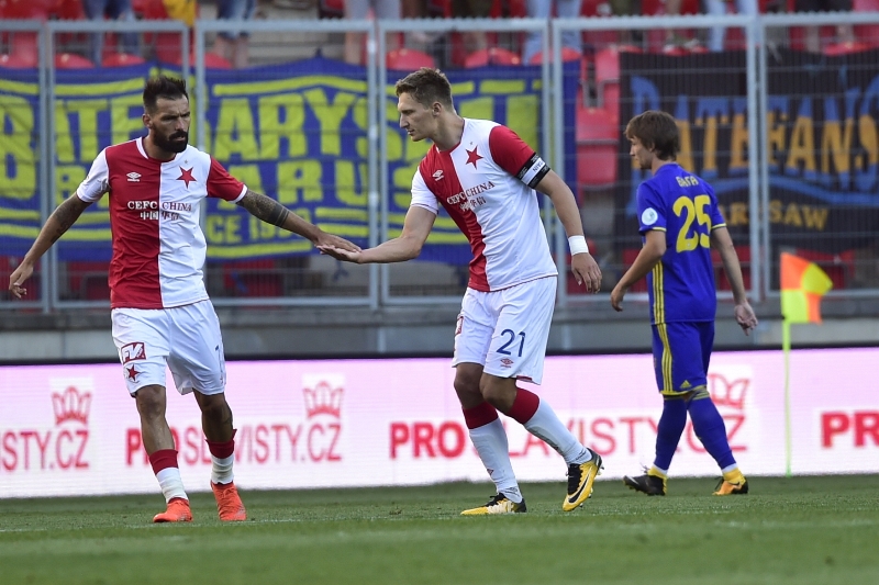 Fotbalisté Slavie sice Borisov porazili, k úplné spokojenosti však měli daleko