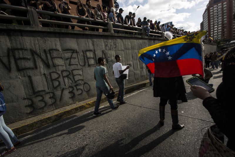 Demonstrace ve Venezuele. 
