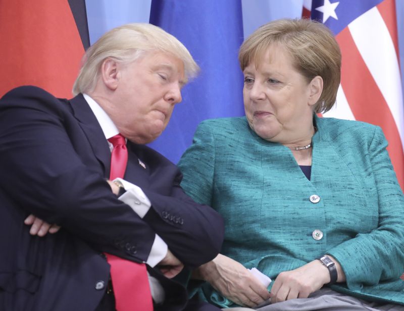 Německá kancléřka Angela Merkelová a americký prezident Donald Trump.