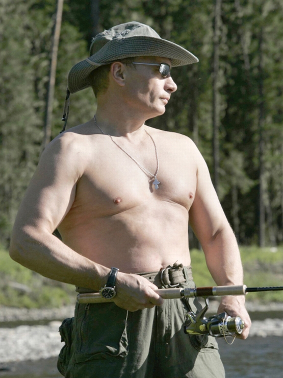 Lovec prezident Vladimir Putin.