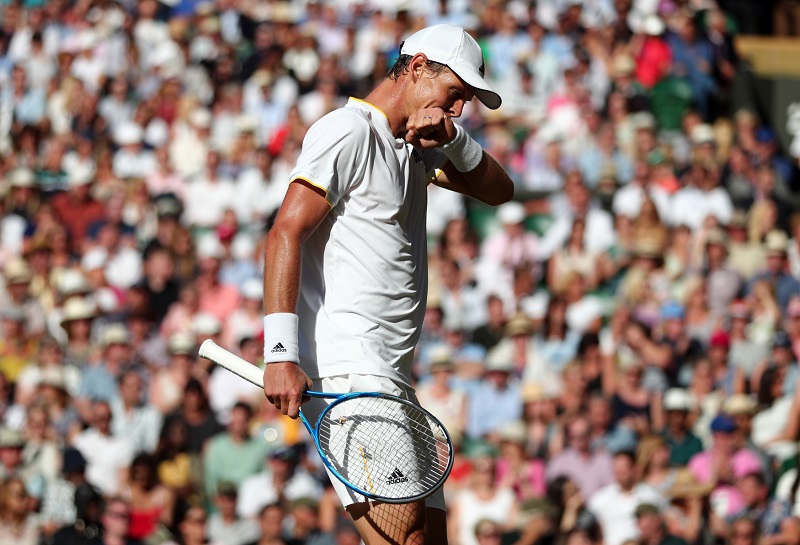 Tenista Tomáš Berdych při letošním Wimbledonu. 