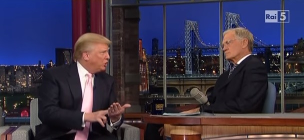 Americký moderátor David Letterman (vpravo) a Donald Trump.