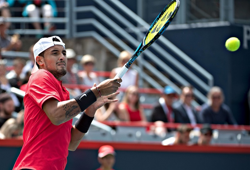 Australský tenista Nick Kyrgios v zápase na turnaji v Montrealu.