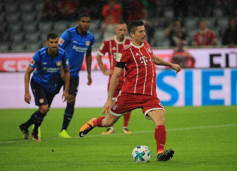 Bayern Mnichov v zápase proti Leverkusenu. 