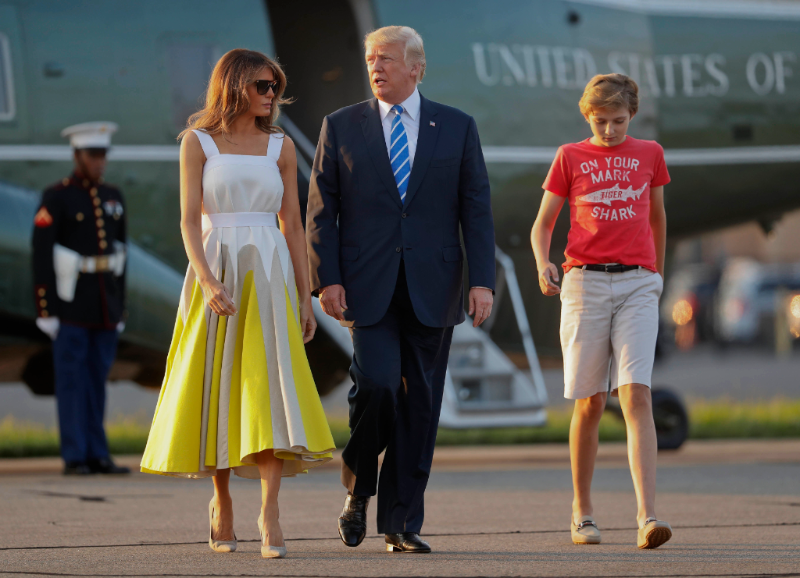 Melania, Donald a Barron Trumpovi. 
