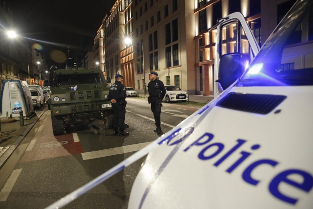 Policie na místě útoku.
