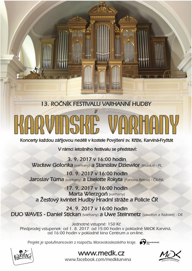 Plakát k festivalu Karvinské varhany.