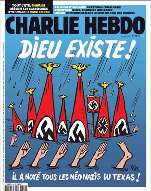 Titulní strana posledního vydání francouzského časopisu Charlie Hebdo. Titulní strana posledního vydání francouzského časopisu Charlie Hebdo.
